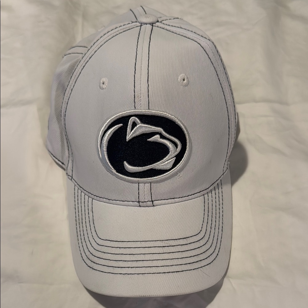 Penn State Nittany Lions Wrestling White and Navy Logo Baseball Cap